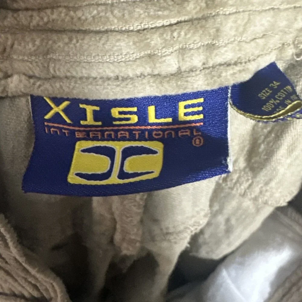 Xisle Mens Corduroy Casual Pant size 34 Beige Cotton Pant - Picture 7 of 15